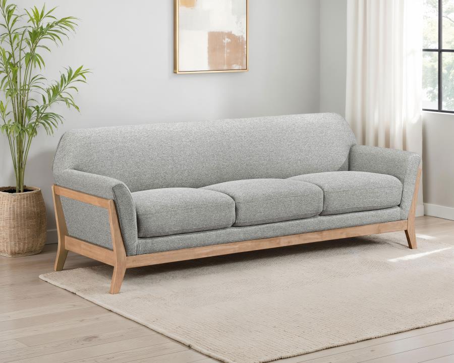 Vaughn - Fabric Upholstered Flared Arm Sofa - Gray Stationary Sofas by Coaster Fine Furniture - Walls Furniture & Mattress