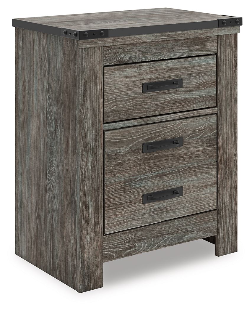 Frandern - Gray - Two Drawer Night Stand Nightstands by Signature Design by Ashley® - Walls Furniture & Mattress