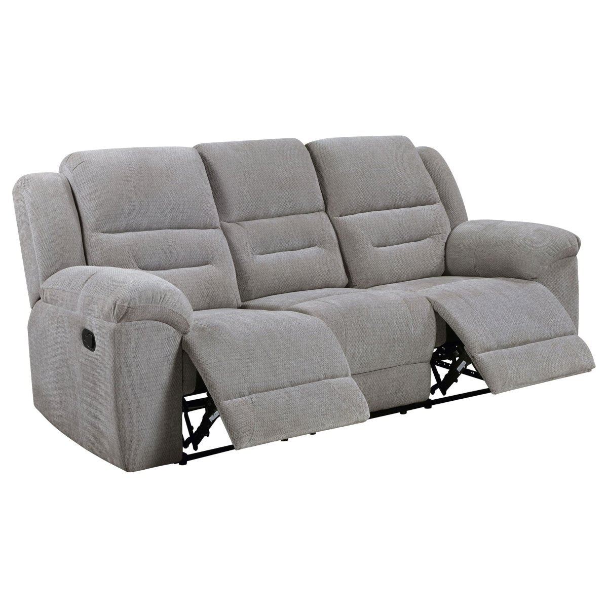 Gilson - Chenille Upholstered Reclining Sofa - Gray Reclining Sofas by Coaster Fine Furniture - Walls Furniture & Mattress