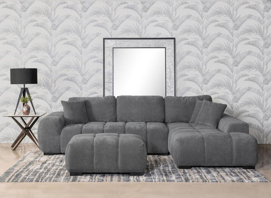 Octavia - Upholstered Sectional Chaise Sofa Stationary Sectionals by Coaster Fine Furniture - Walls Furniture & Mattress