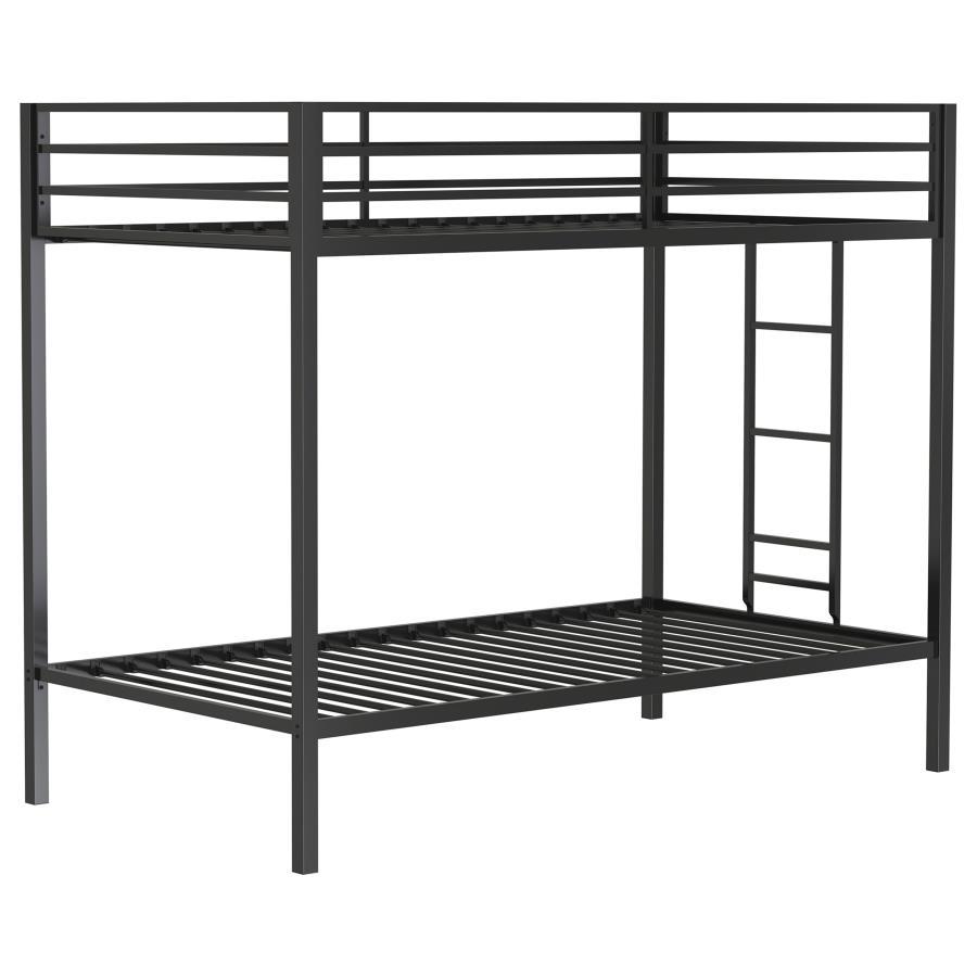 Alevera - Metal Bunk Bed With Ladder Bunk Beds by Coaster Fine Furniture - Walls Furniture & Mattress