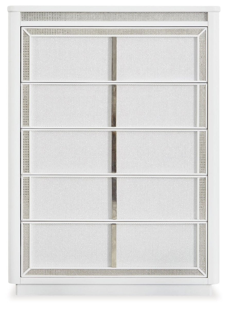 Chalanna - Five Drawer Chest - White Accent Chests by Signature Design by Ashley® - Walls Furniture & Mattress