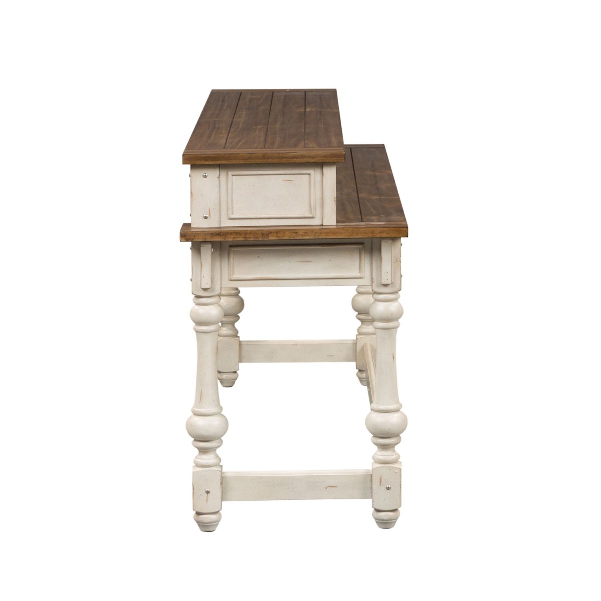 Morgan Creek - 4 Piece Console Set (1 Console 3 Stools) - White 4 Piece Dining Room Sets by Liberty Furniture - Walls Furniture & Mattress