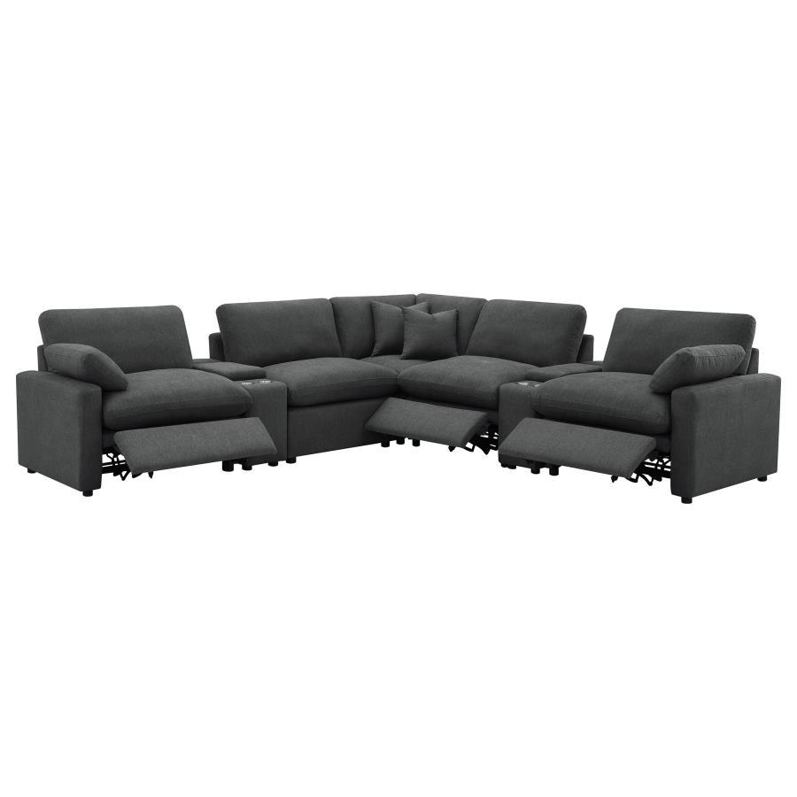 Collins - 7 - Piece Modular Power Reclining Sectional Reclining Sectionals by Coaster Fine Furniture - Walls Furniture & Mattress