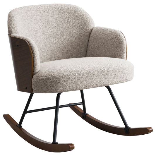 Paige - Boucle Upholstered Mid Back Rocking Chair Rocker Chairs by Coaster Fine Furniture - Walls Furniture & Mattress