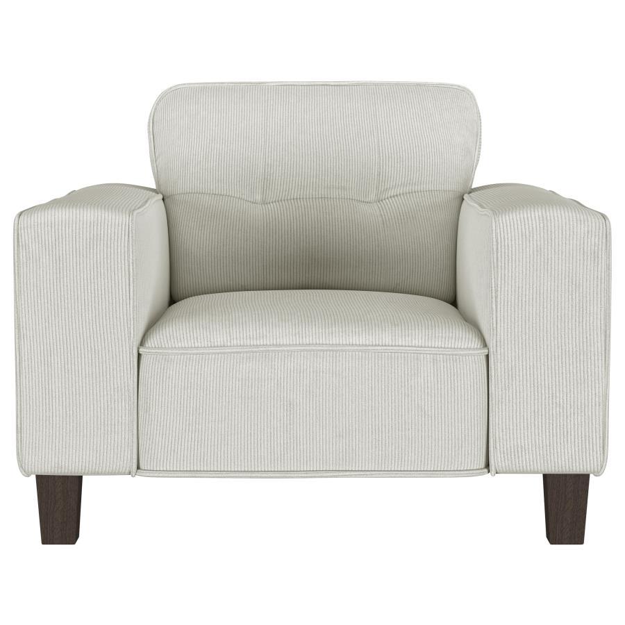 Deerhurst - Upholstered Track Arm Tufted Accent Chair - Greige Arm Chairs by Coaster Fine Furniture - Walls Furniture & Mattress