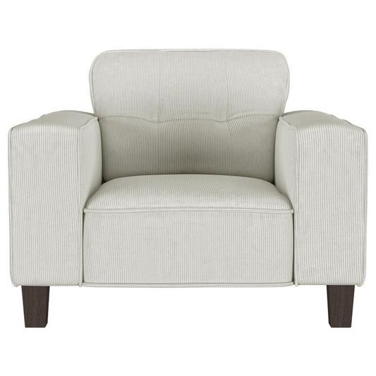 Deerhurst - Upholstered Track Arm Tufted Accent Chair - Greige Arm Chairs by Coaster Fine Furniture - Walls Furniture & Mattress