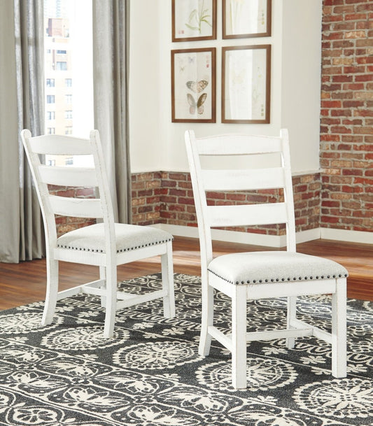 Valebeck - Dining UPH Side Chair (Set of 2) - Beige / White Chair Sets by Signature Design by Ashley® - Walls Furniture & Mattress