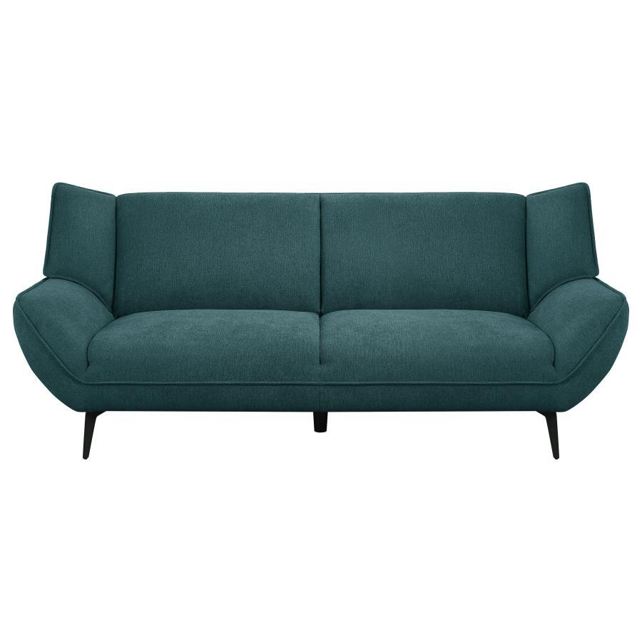 Acton - Upholstered Flared Arm Sofa - Teal Blue Stationary Sofas by Coaster Fine Furniture - Walls Furniture & Mattress
