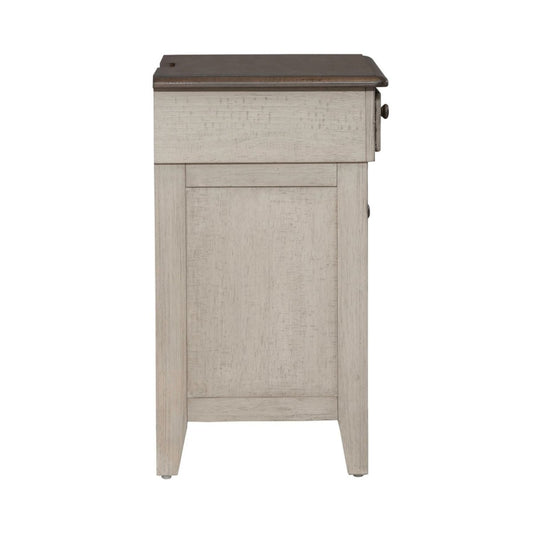 Ivy Hollow - 3 Drawer Nightstand With Charging Station - White Nightstands w/ Charging Stations by Liberty Furniture - Walls Furniture & Mattress