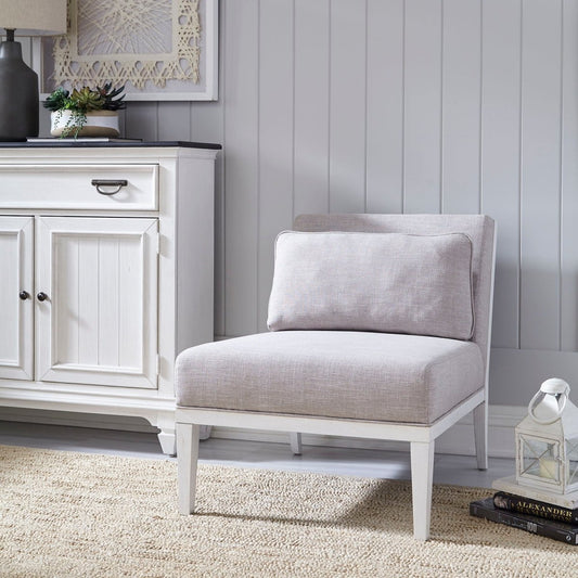 Allyson Park - Upholstered Accent Chair - Wirebrushed White Armless Chairs by Liberty Furniture - Walls Furniture & Mattress