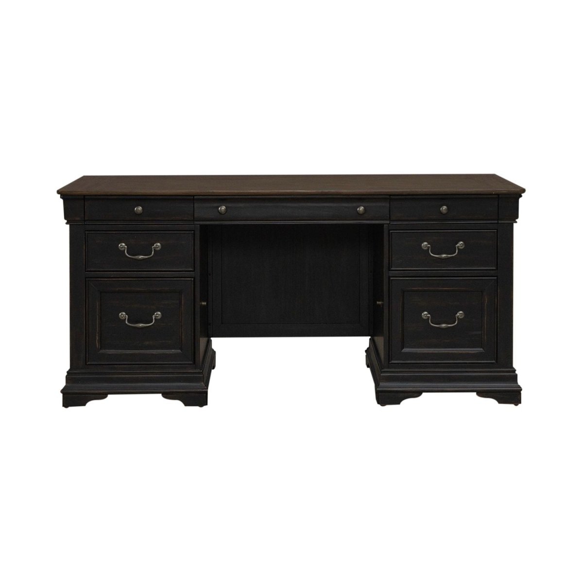 Meritage - Jr Executive Desk - Black Executive Desks by Liberty Furniture - Walls Furniture & Mattress