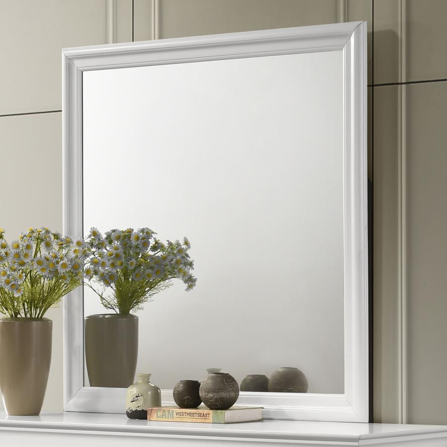 Louis Philippe - 38.25" Dresser Mirror - White Bedroom Mirrors by Coaster Fine Furniture - Walls Furniture & Mattress