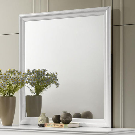 Louis Philippe - 38.25" Dresser Mirror - White Bedroom Mirrors by Coaster Fine Furniture - Walls Furniture & Mattress