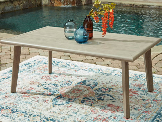 Cliff Trails - Rectangle Dining Table With Umbrella Option - Beige Dining Tables by Signature Design by Ashley® - Walls Furniture & Mattress
