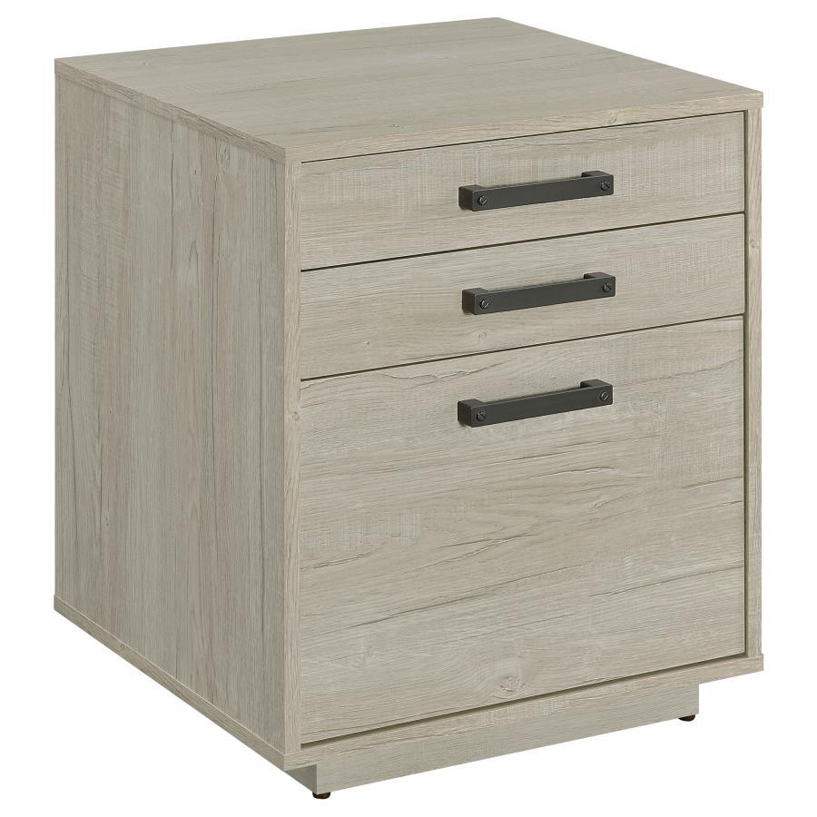 Loomis - 3 - Drawer Home Office File Cabinet - Whitewashed Gray Filing Cabinets by CoasterEssence - Walls Furniture & Mattress