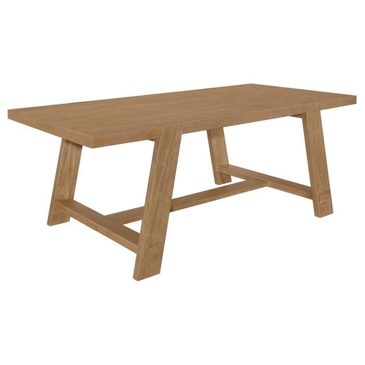 Sharon - Rectangular Wood Trestle Dining Table - Brown Dining Tables by Coaster Fine Furniture - Walls Furniture & Mattress