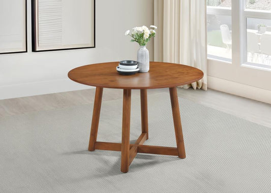 Dinah - Round Solid Wood Dining Table - Walnut Dining Tables by CoasterEveryday - Walls Furniture & Mattress