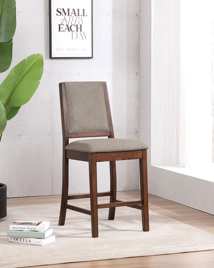 Patterson - Upholstered Counter Chair (Set of 2) - Mango Oak Stool Sets by CoasterEveryday - Walls Furniture & Mattress