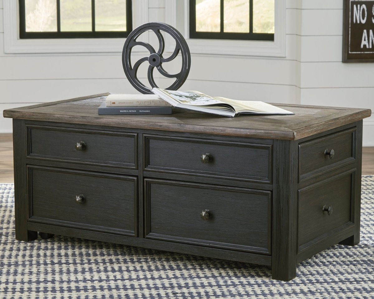Tyler Creek - Lift Top Cocktail Table - Grayish Brown / Black Cocktail Tables by Signature Design by Ashley® - Walls Furniture & Mattress