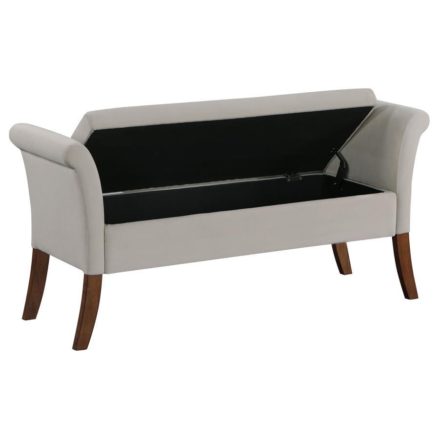 Farrah - Velvet Upholstered Rolled Arm Storage Bench Storage Benches by Coaster Fine Furniture - Walls Furniture & Mattress