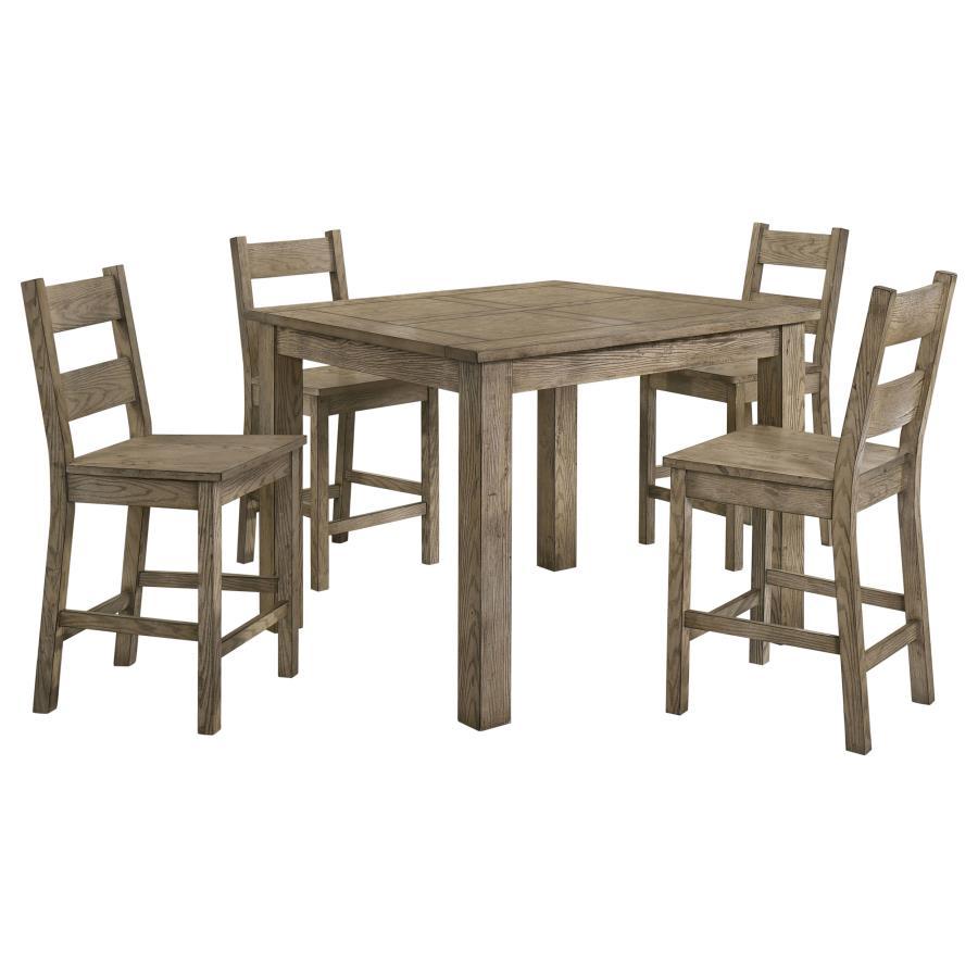 Cardova - 5 Piece Counter Height Dining Table Set - Vineyard Oak 5 Piece Dining Room Sets by Coaster Fine Furniture - Walls Furniture & Mattress