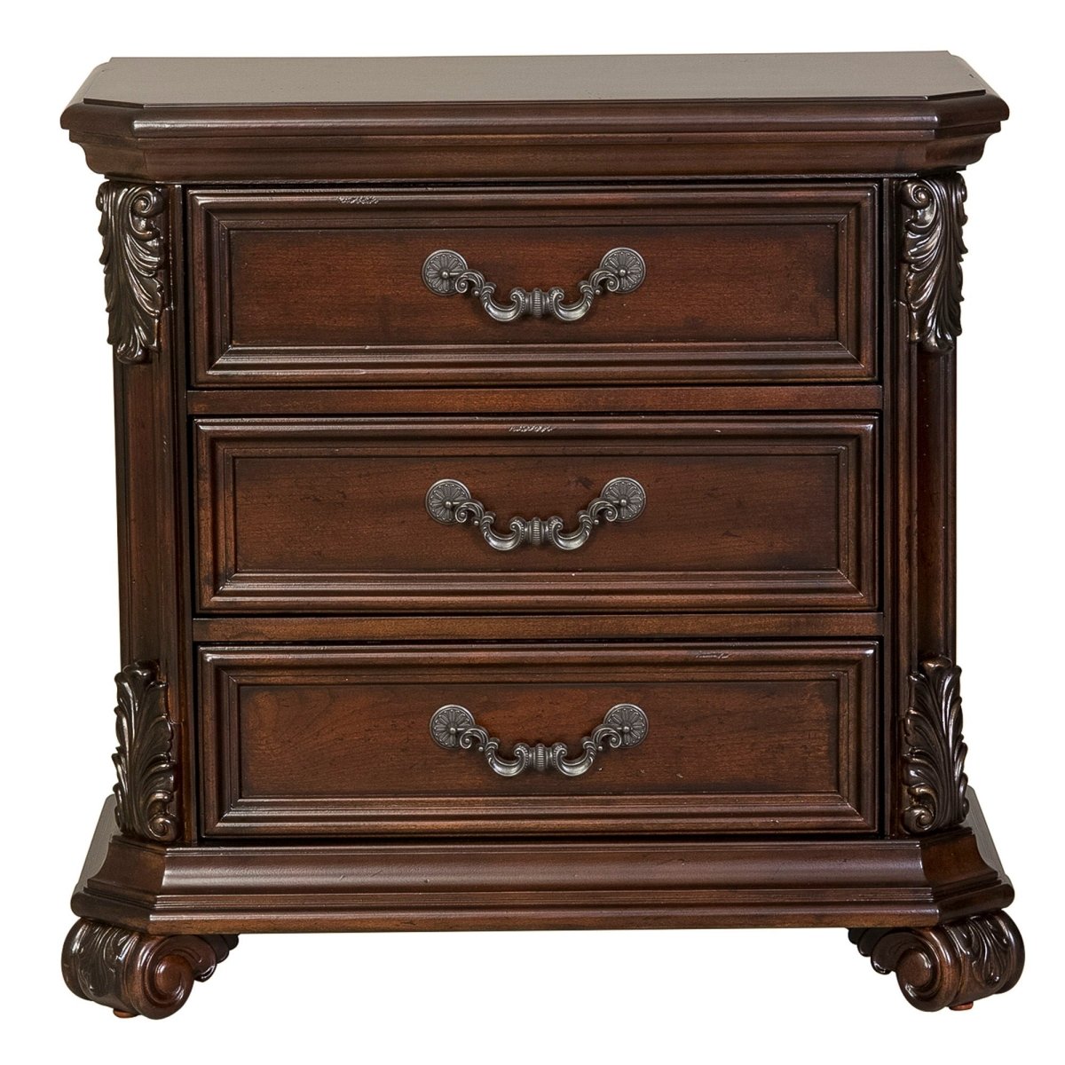 Messina Estates - 3 Drawer Nightstand - Dark Brown Accent Nightstands by Liberty Furniture - Walls Furniture & Mattress