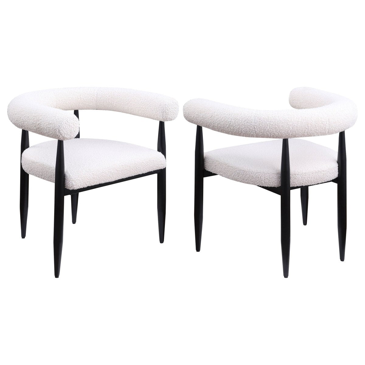 Dunmore - Boucle Upholstered Dining Arm Chair (Set of 2) Chair Sets by Coaster Fine Furniture - Walls Furniture & Mattress