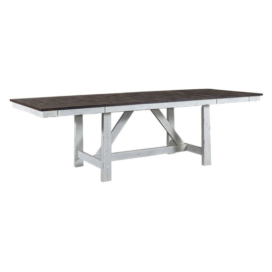 Farmhouse - Trestle Table - White Dining Tables by Liberty Furniture - Walls Furniture & Mattress