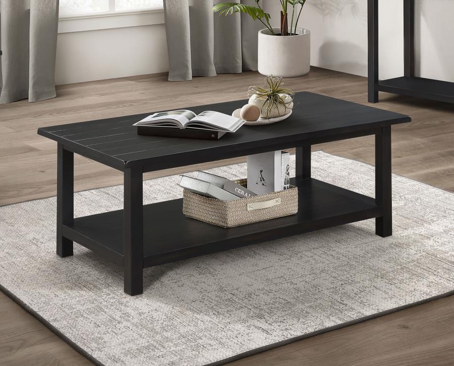 Payne - Wood Coffee Table with Shelf Coffee Tables by Coaster Fine Furniture - Walls Furniture & Mattress