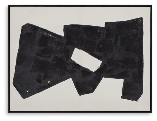 Garviery - Wall Art - Black / Cream Canvas Art by Signature Design by Ashley® - Walls Furniture & Mattress