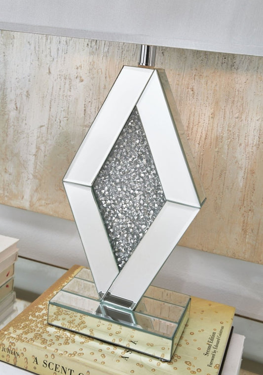 Prunella - Mirror Table Lamp - Silver Finish Table Lamps by Signature Design by Ashley® - Walls Furniture & Mattress