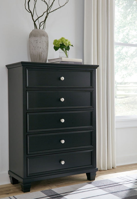 Lanolee - Five Drawer Chest - Black Accent Chests by Signature Design by Ashley® - Walls Furniture & Mattress