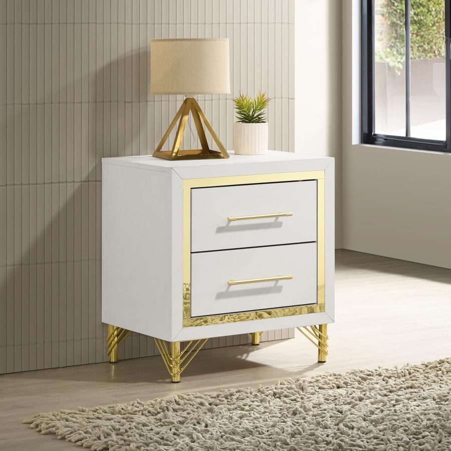 Lucia - 2 - Drawer Nightstand - White Accent Nightstands by Coaster Fine Furniture - Walls Furniture & Mattress
