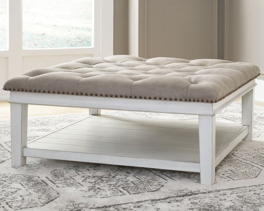 Kanwyn - Uph Ottoman Cocktail Table - Whitewash Coffee Table Ottomans by Signature Design by Ashley® - Walls Furniture & Mattress