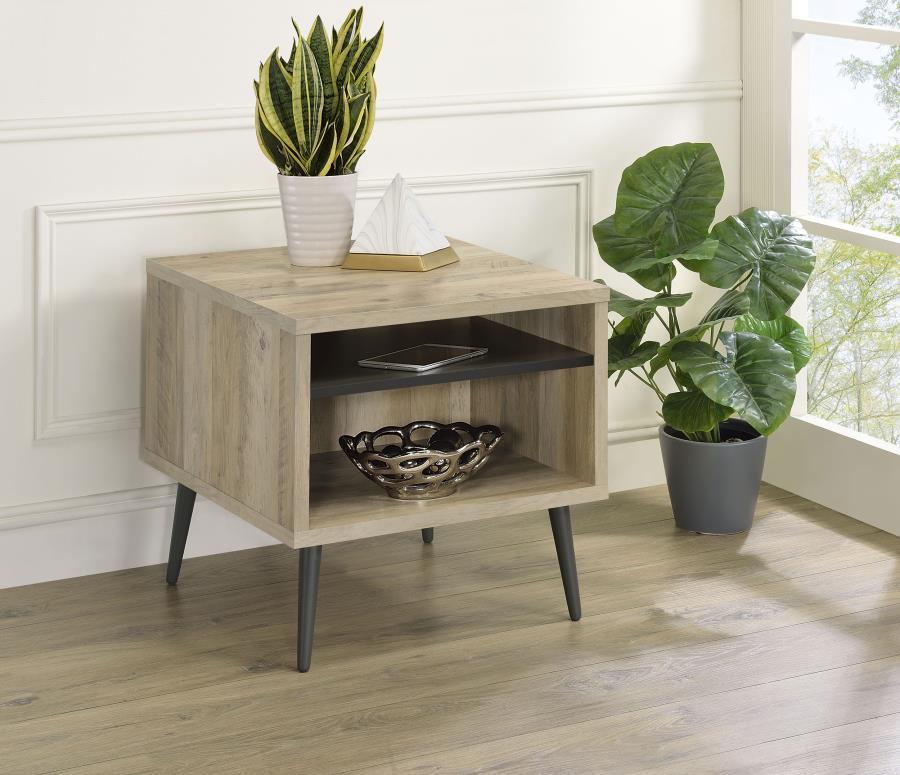 Welsh - Square Engineered Wood Side End Table Antique Pine - Distressed Pine End Tables by Coaster Fine Furniture - Walls Furniture & Mattress