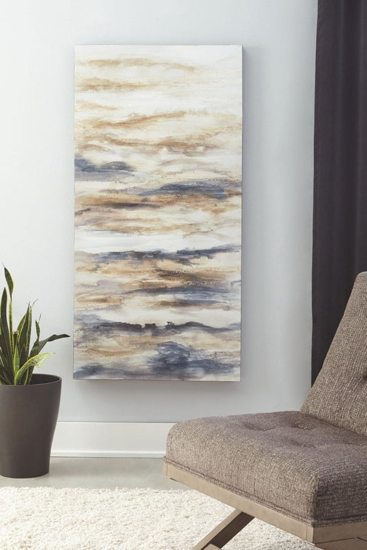 Joely - Wall Art - Blue / Tan Wall Decor by Signature Design by Ashley® - Walls Furniture & Mattress