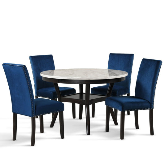 Celeste - Round Dining Table Set 5 Piece Dining Room Sets by New Classic - Walls Furniture & Mattress