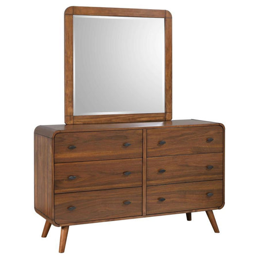Robyn - 6 - Drawer Bedroom Dresser And Mirror Dresser & Mirror by CoasterEssence - Walls Furniture & Mattress