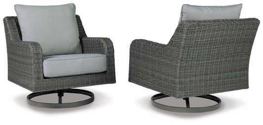 Elite Park - Swivel Lounge w/ Cushion - Gray Swivel Chairs by Signature Design by Ashley® - Walls Furniture & Mattress