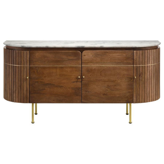 Ortega - 4 Door Marble Top Sideboard Buffet Cabinet - Natural Buffets by CoasterElevations - Walls Furniture & Mattress
