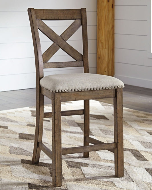 Moriville - Upholstered Barstool (Set of 2) - Beige Stool Sets by Signature Design by Ashley® - Walls Furniture & Mattress