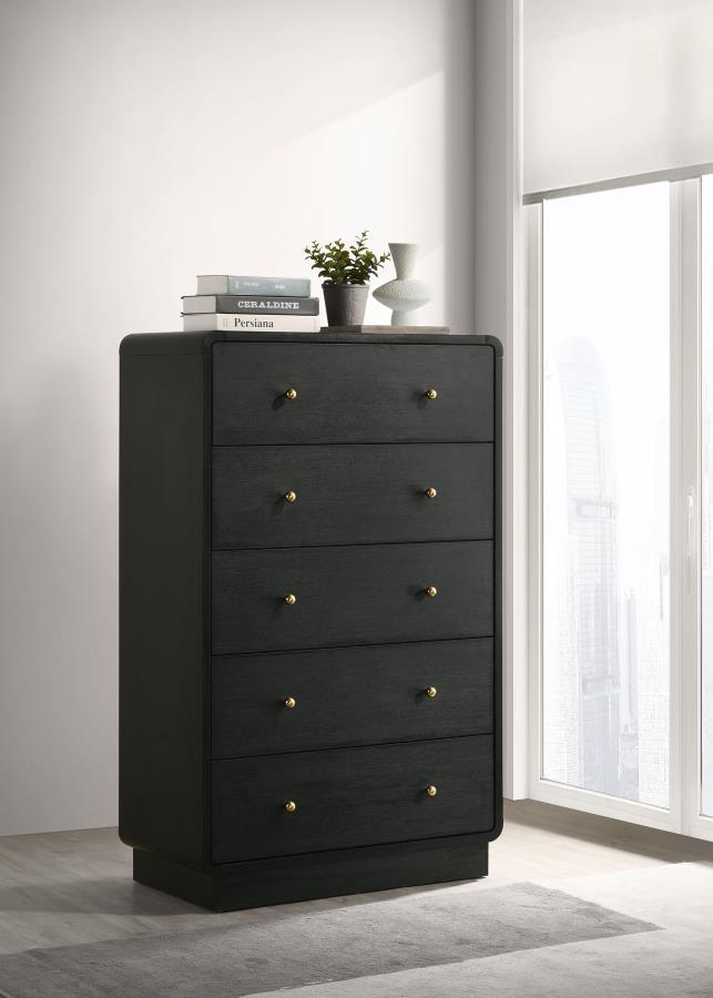 Cavelle - 5 - Drawer Chest Of Drawers - Black Accent Chests by Coaster Fine Furniture - Walls Furniture & Mattress