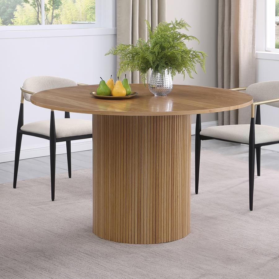 Bradbury - Round Wood Top Dining Table - Natural Dining Tables by Coaster Fine Furniture - Walls Furniture & Mattress
