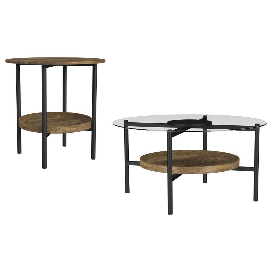 Delfin - Round Coffee Table Set Table Sets by Coaster Fine Furniture - Walls Furniture & Mattress