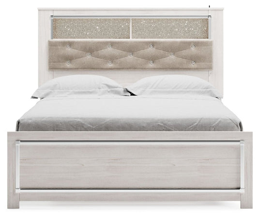 Altyra - Queen Panel Bookcase Bed With Roll Slats - White Storage Beds by Signature Design by Ashley® - Walls Furniture & Mattress