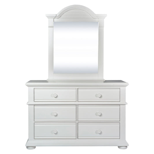 Summer House - 6 Drawers Dresser & Mirror - White Dresser & Mirror by Liberty Furniture - Walls Furniture & Mattress