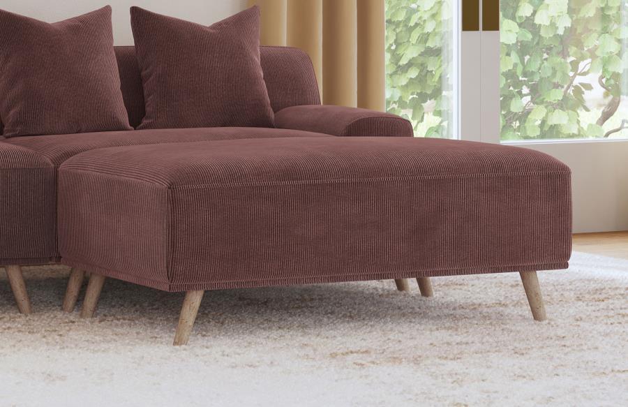 Elizabeth - Corduroy Upholstered Ottoman - Wine Red Upholstered Ottomans by Coaster Fine Furniture - Walls Furniture & Mattress