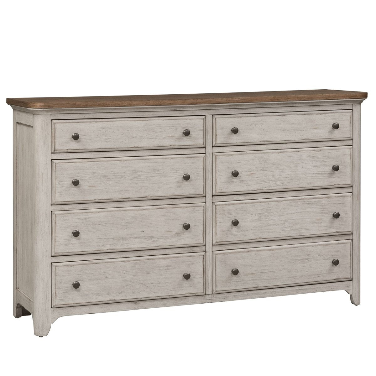 Farmhouse Reimagined - 8 Drawer Dresser - White Dressers by Liberty Furniture - Walls Furniture & Mattress