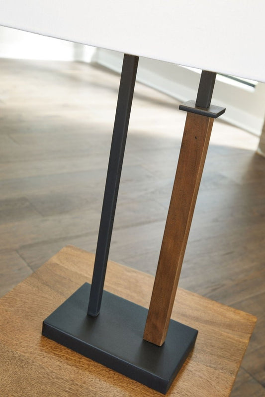 Voslen - Metal Table Lamp (Set of 2) - Black / Brown Table Lamps by Signature Design by Ashley® - Walls Furniture & Mattress